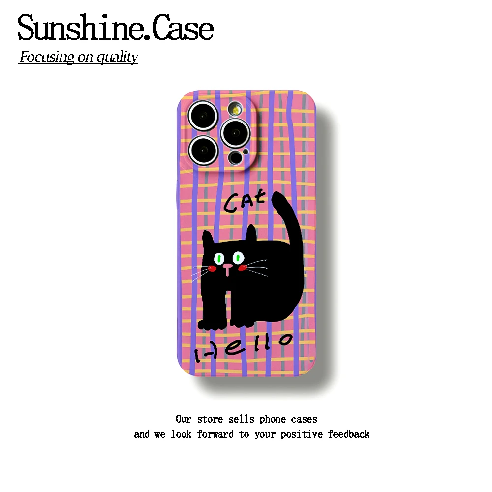 惊恐小猫菲林软壳适用苹果oppo华为荣耀vivo小米一加防摔全包