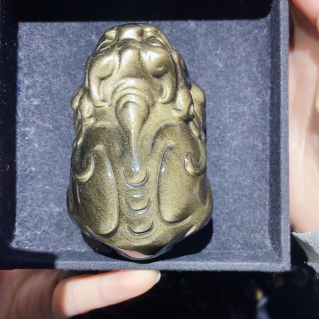 【闪购商品】未镶嵌黑曜岩珠宝奇石厚**运