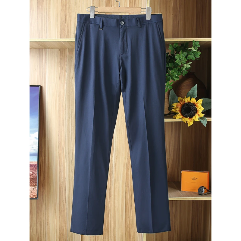 一线品牌剪标西裤男夏季薄款商务正装通勤百搭修身小直筒西装裤