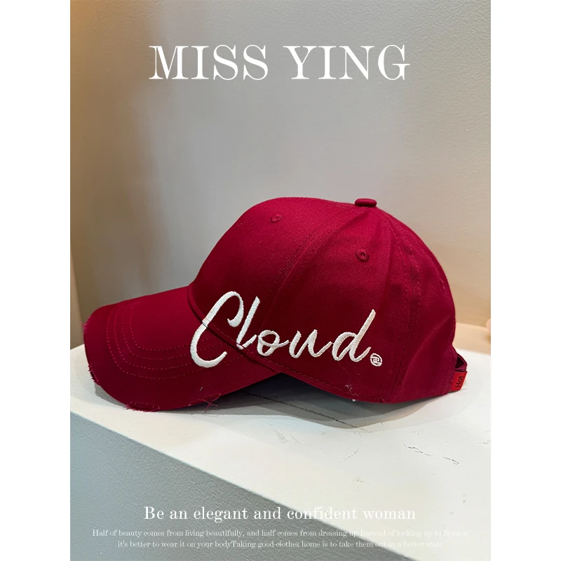 应小姐【棒球帽】大头围大帽檐百搭刺绣休闲时尚感韩系棒球帽鸭舌帽