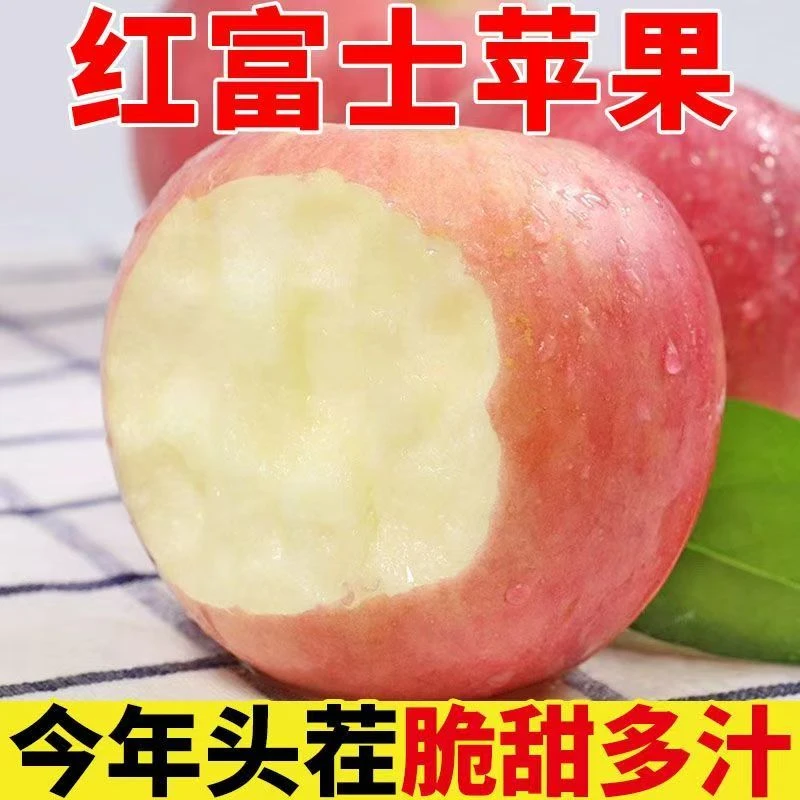 陕西正宗高山苹果水果新鲜当季红富士冰糖心脆甜丑苹果包邮