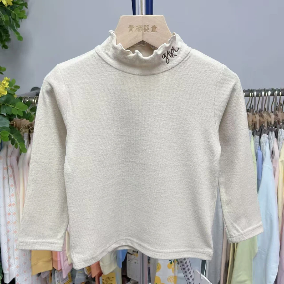 小熊妮儿童秋冬中领打底衫长袖上衣 3159