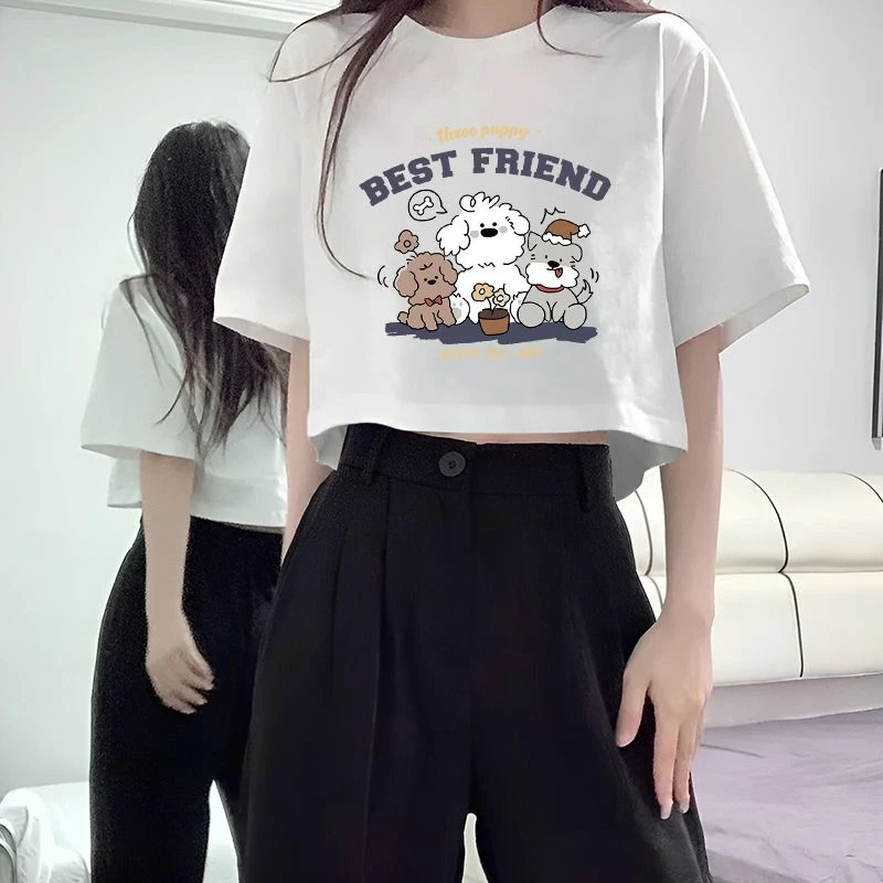 宽松短款t恤女学院风短袖上衣2025新款体恤洋气休闲辣妹打底衫潮