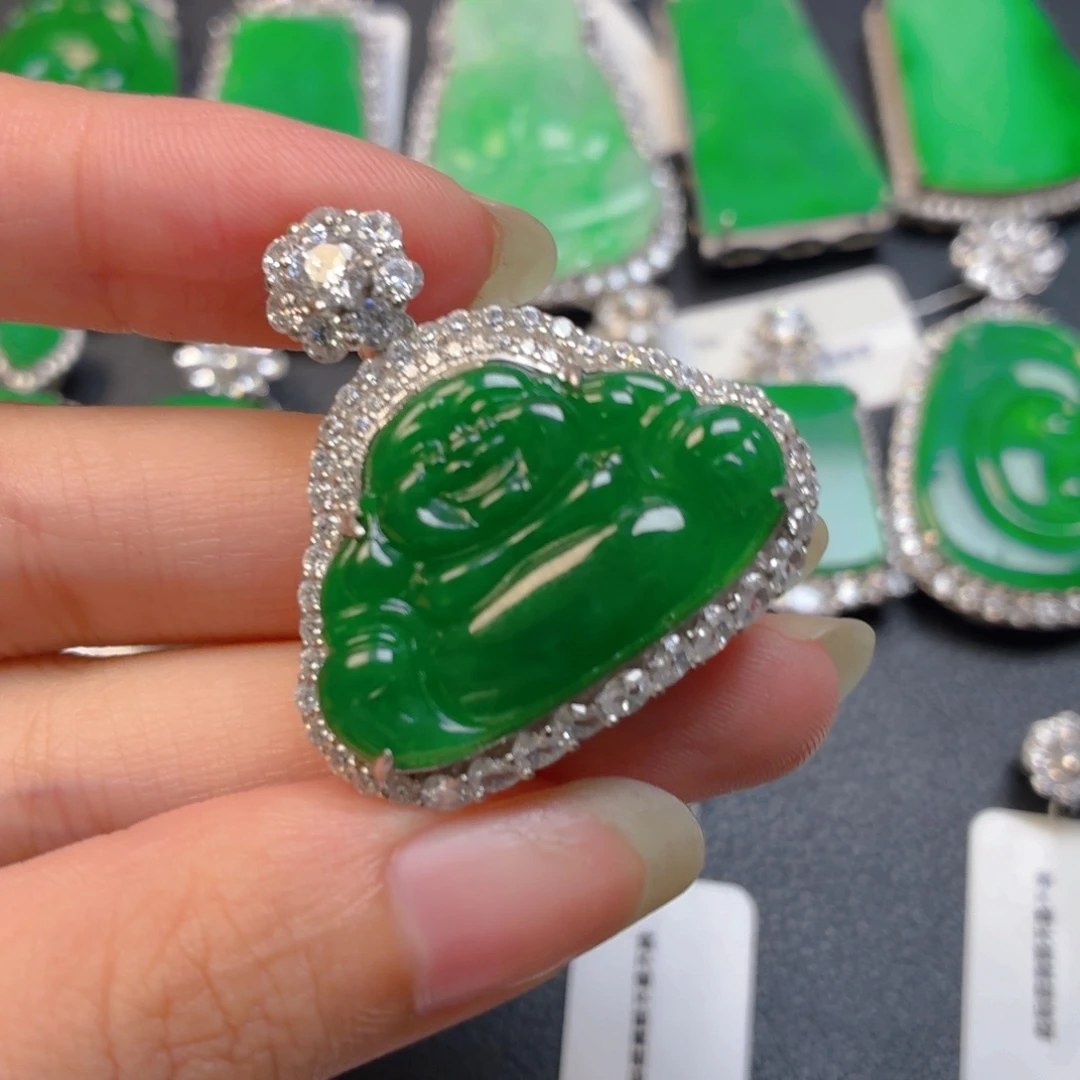 翡翠银S925镶嵌颈饰