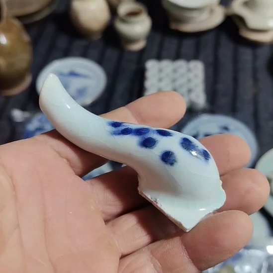 瓷片青花影青杯垫学习标本