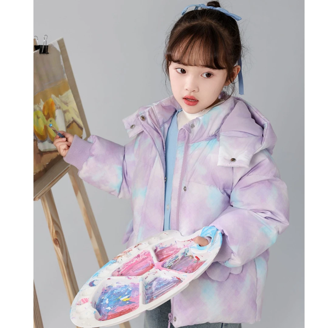 24扎染羽绒服女童羽绒服