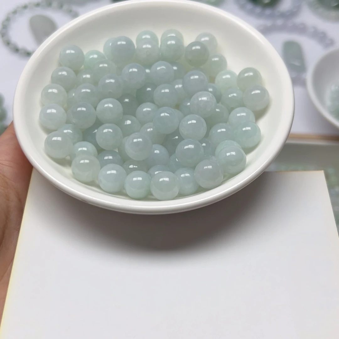 翡翠散珠天*纯天然缅甸翡翠A货卡9.8，60颗分9单