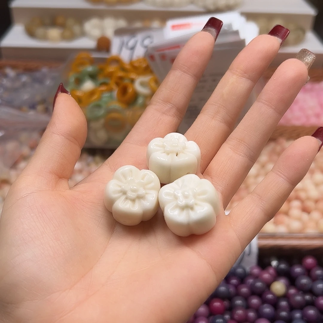 手串菩提根/象牙果瑕疵花3颗表面孔道有裂