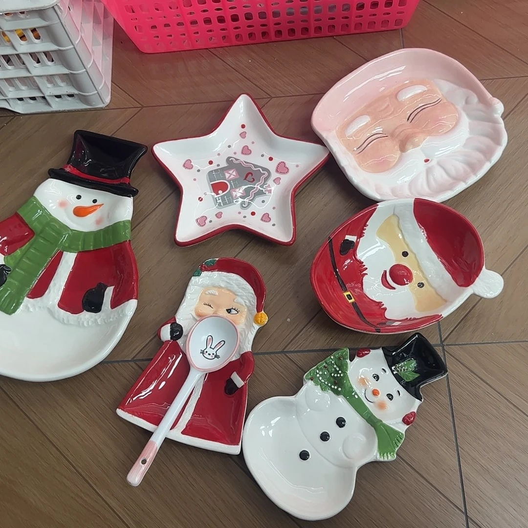 ***骜雪人盘+圣诞老人盘+蘸料碟x1
