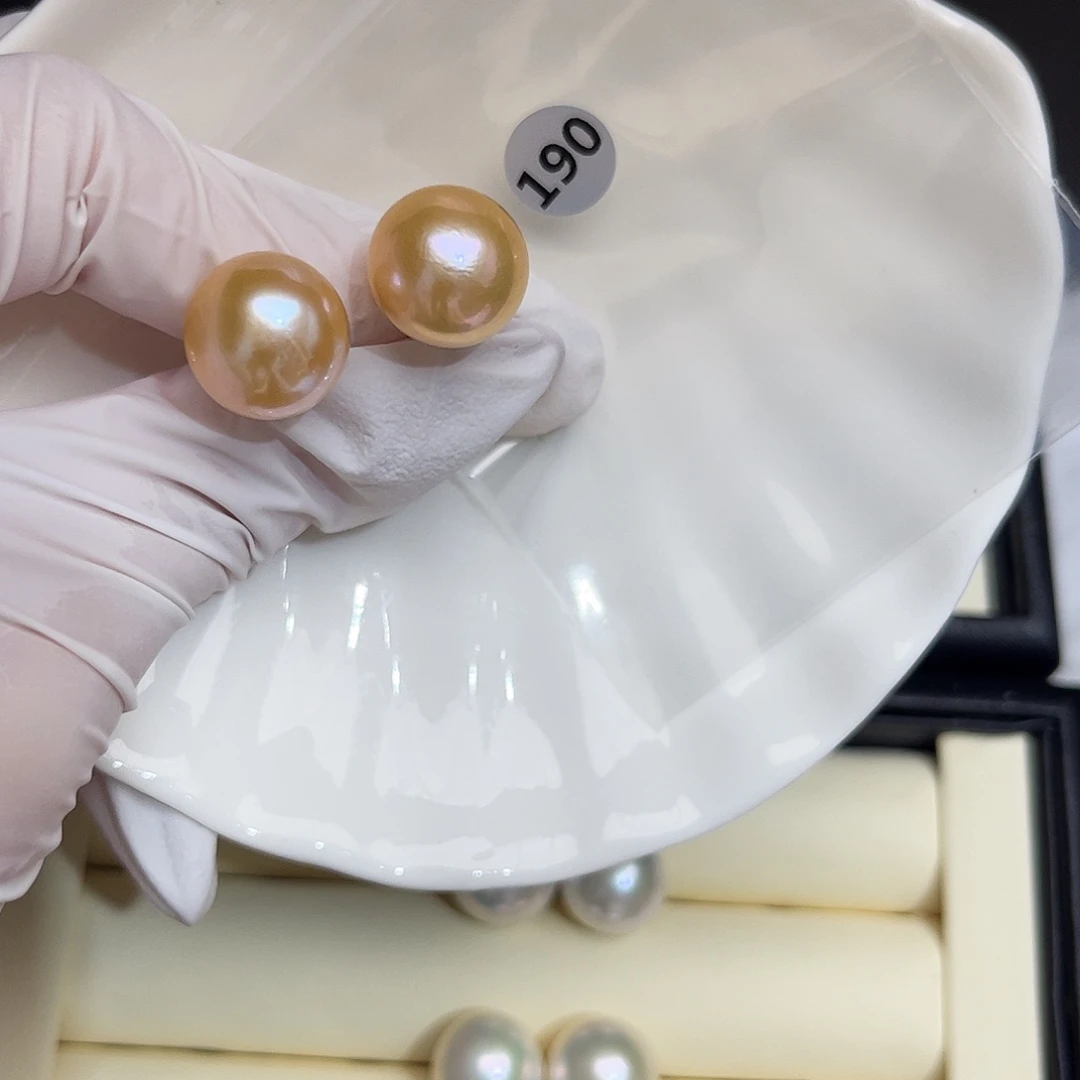 耳饰银S925镶嵌淡水珍珠