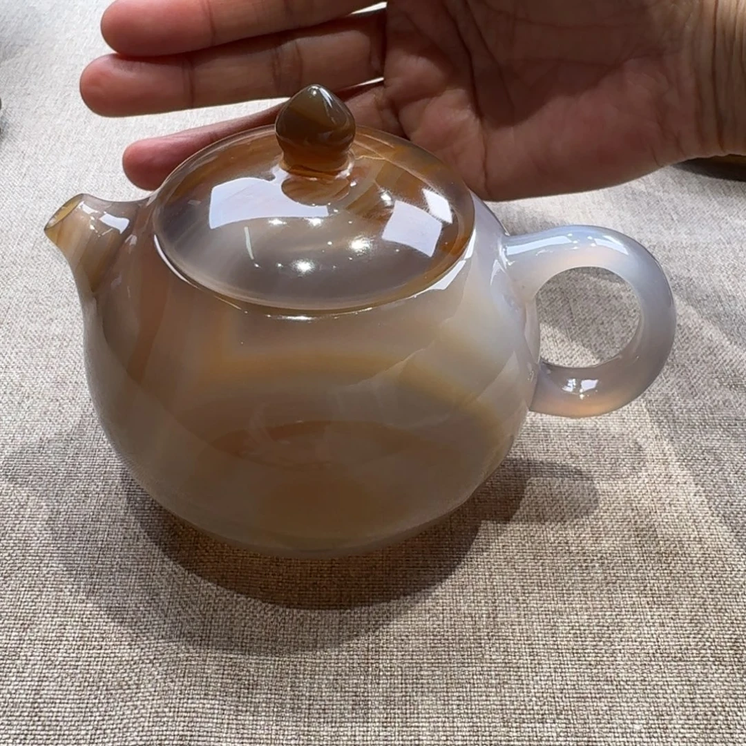 用***7玛瑙/玉髓未镶嵌玛瑙茶壶