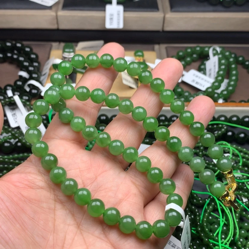 【闪购商品】颈饰未镶嵌和田玉（碧玉）冰阳8m m