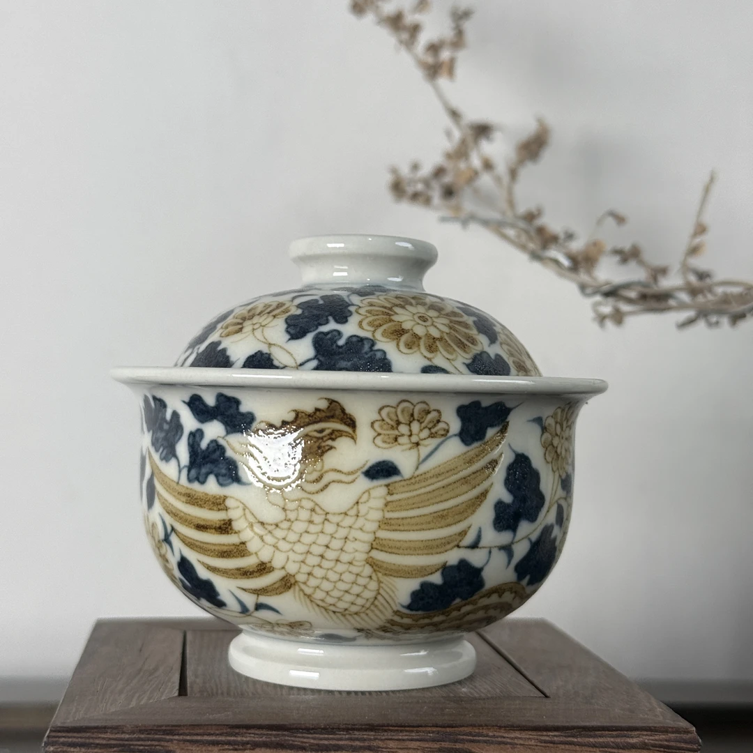 立勤堂 双凤盖碗 LQ191