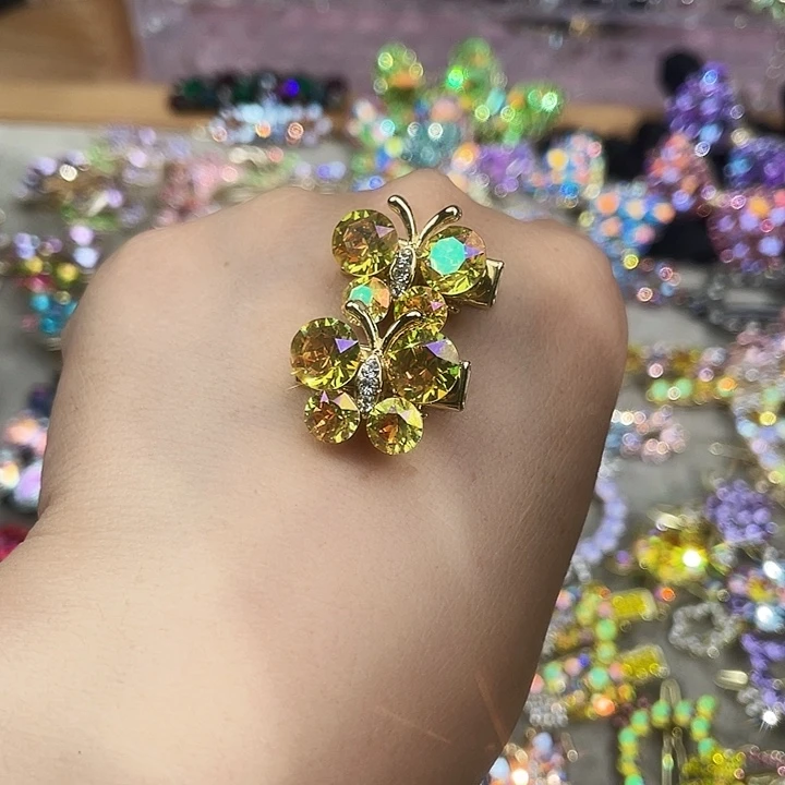 皮质铁合金金色边夹