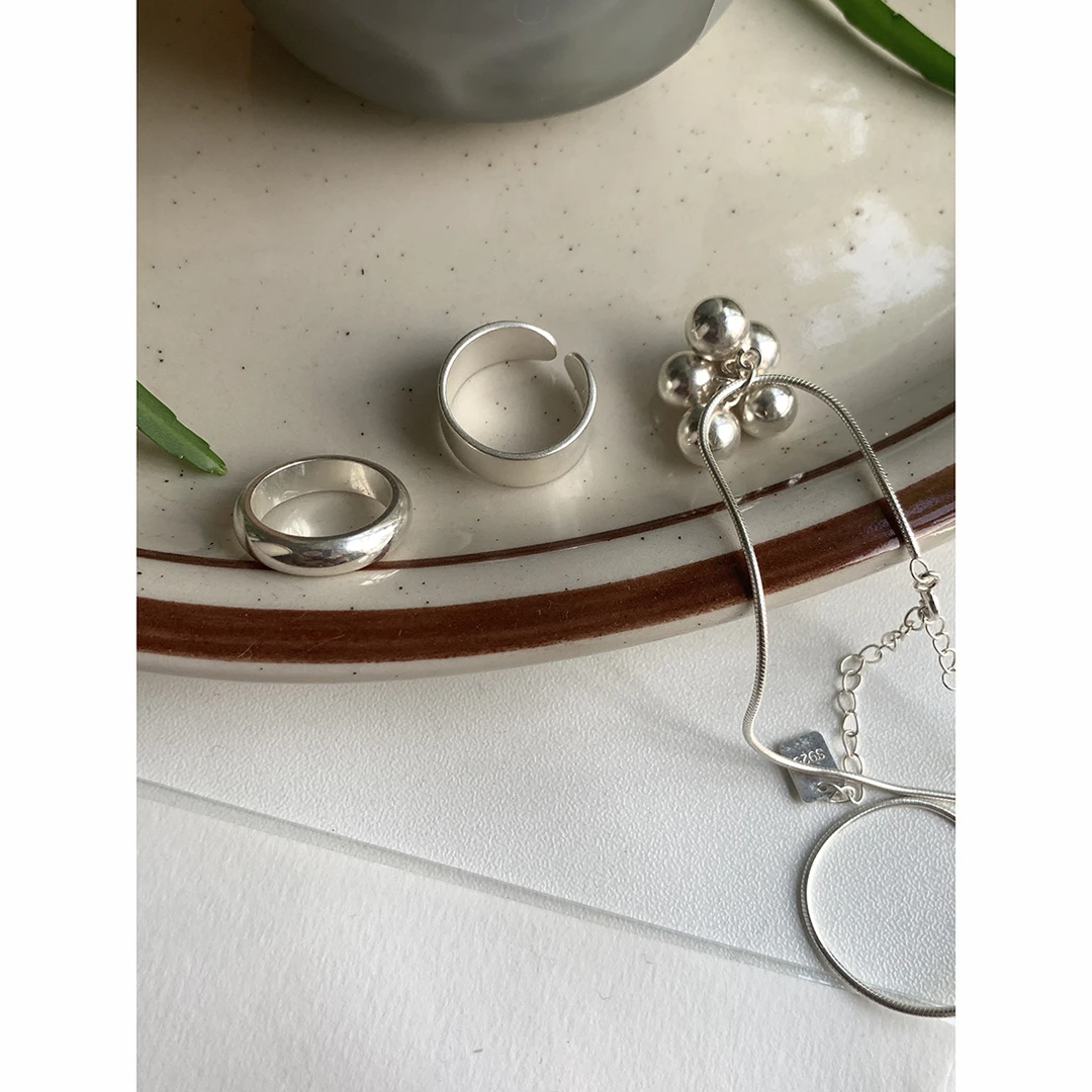 合金项链 【香香的梨】简约S925银吊球项链EX013