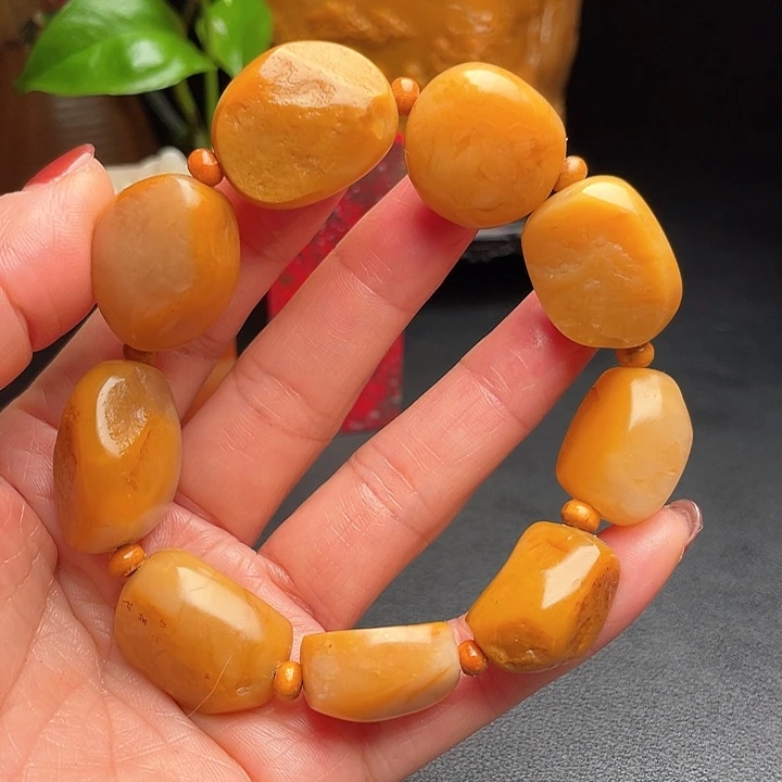 田黄石田黄石男款手串