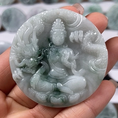 翡翠颈饰未镶嵌玉龙观音福利