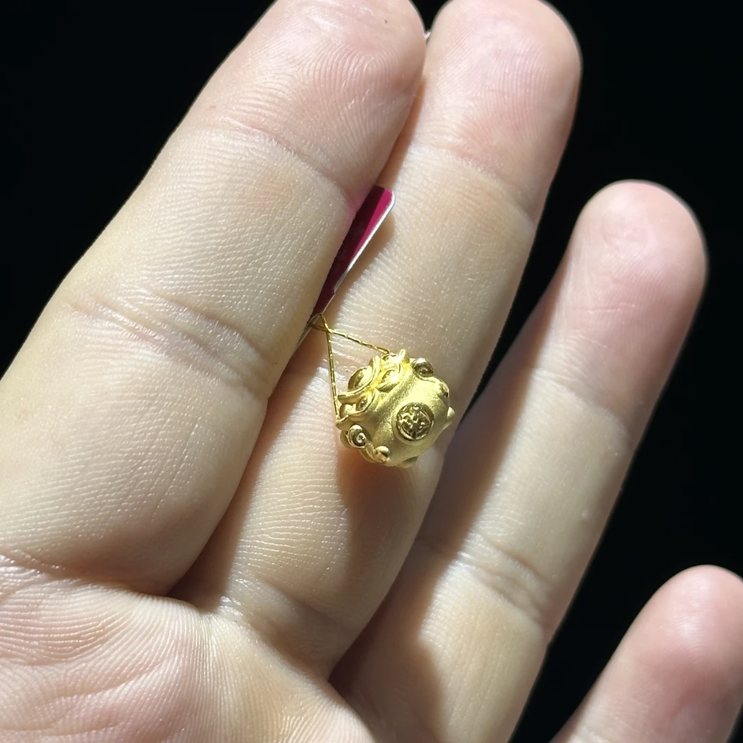 足金999 精品 聚宝盆通孔 1.288