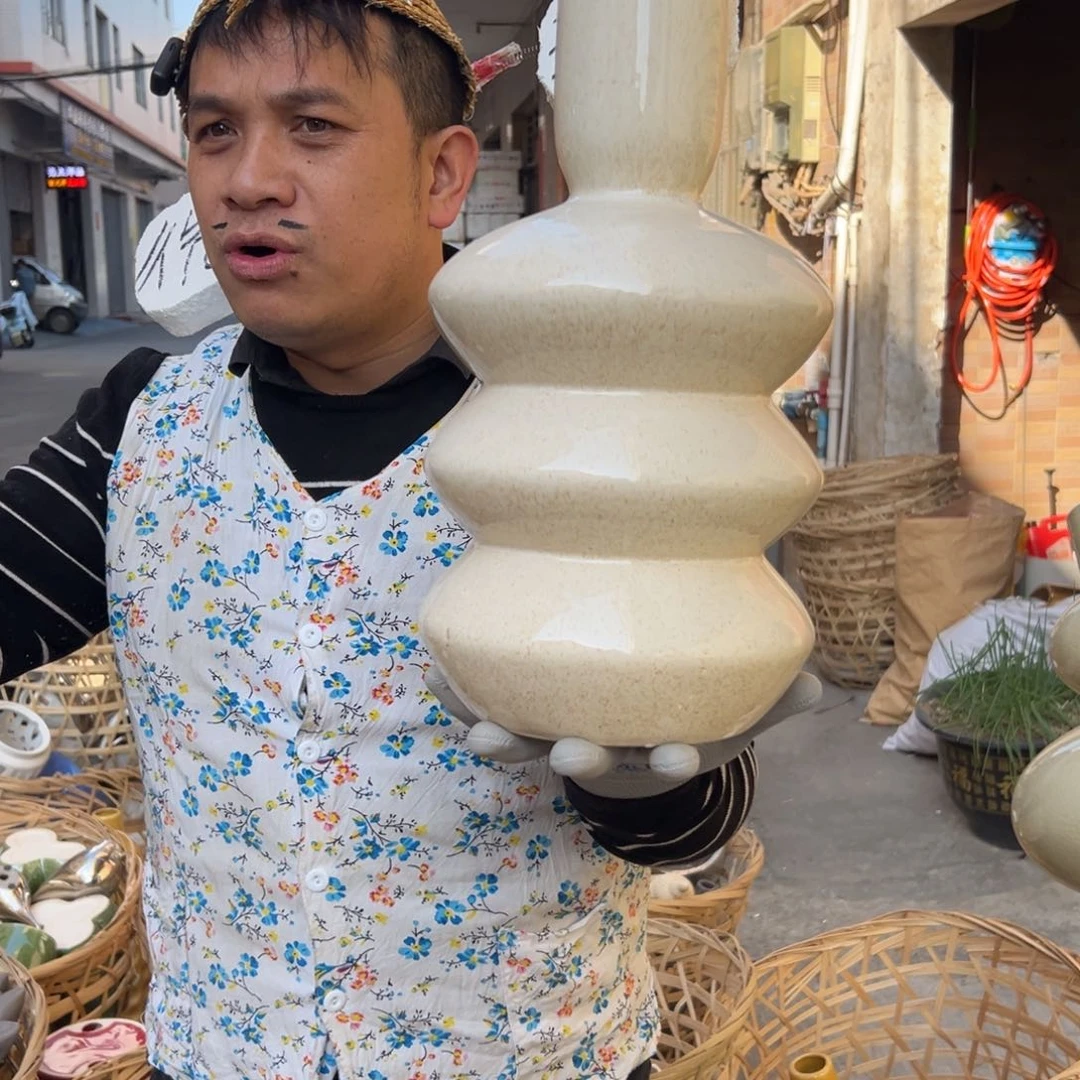 摆件85 号高中低温陶瓷工艺瓶（部分微瑕）