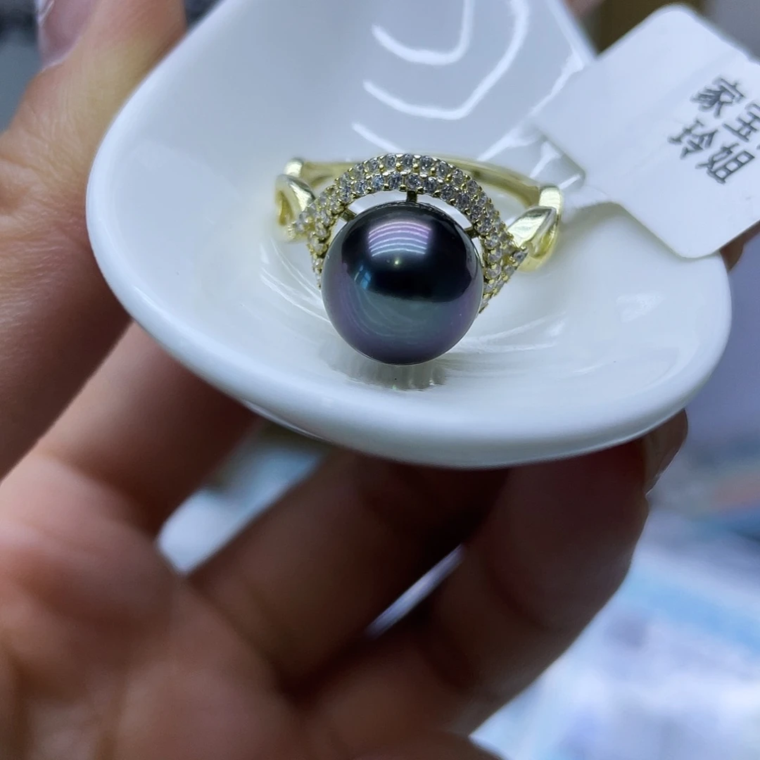 海水珍珠戒指银S925镶嵌