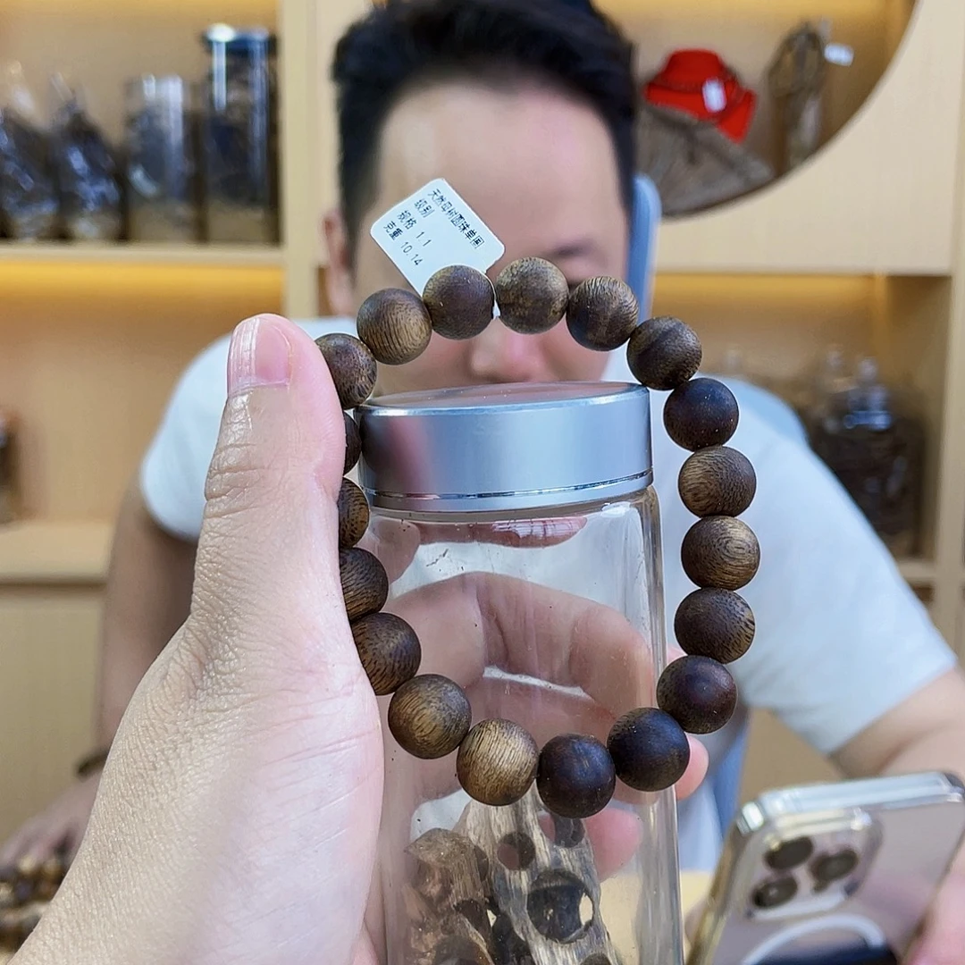 沉香沉香碎屑天然母树圆珠单圈1.1/10克多样性发一