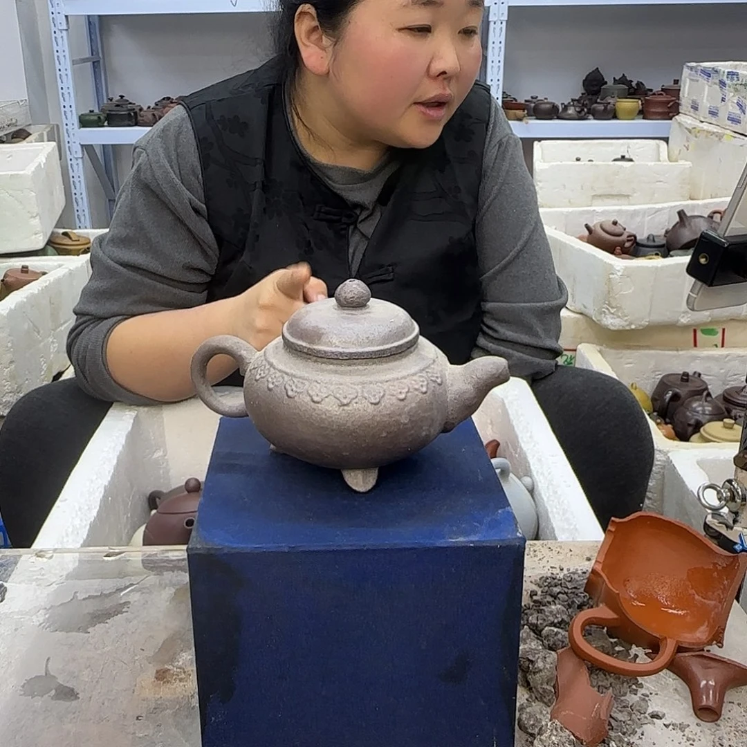 茶壶紫砂宜兴紫砂壶瑕疵处理