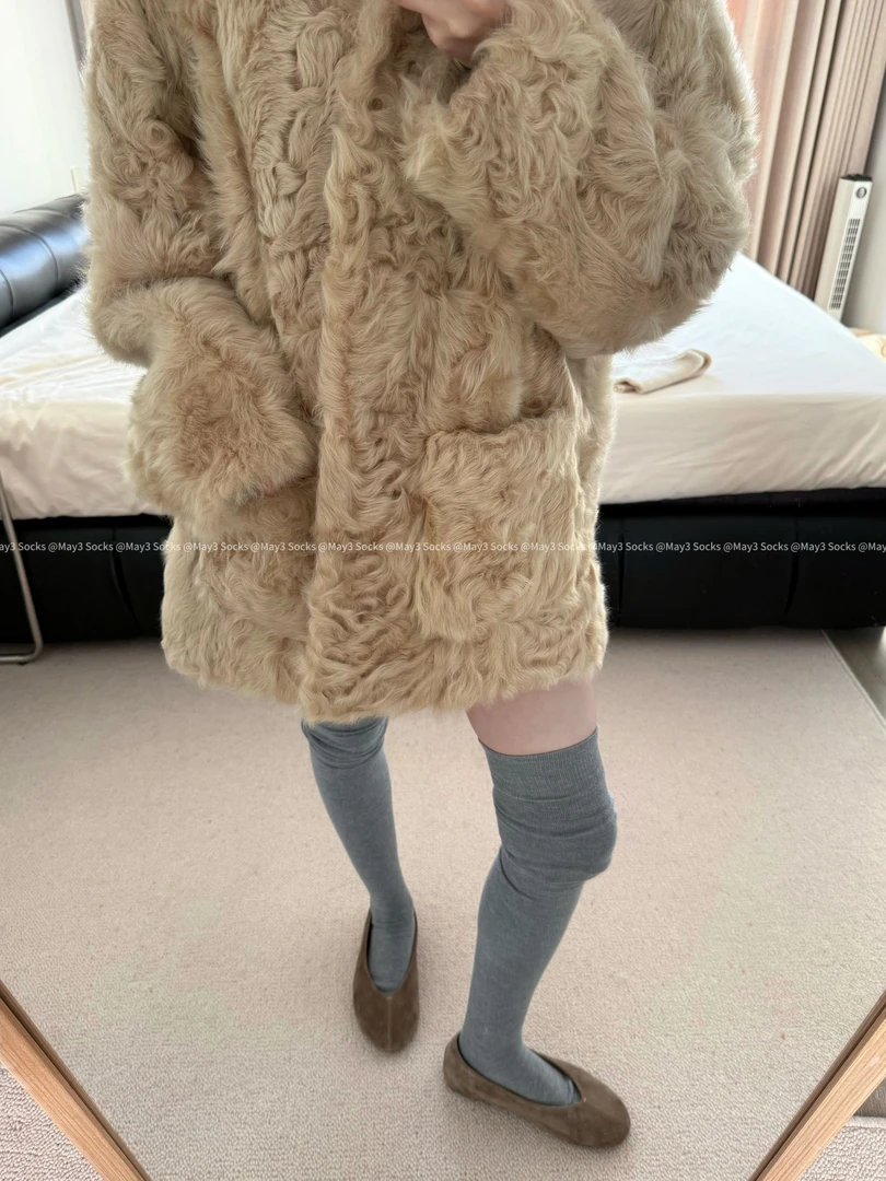 “显贵质感单品_桑蚕丝羊毛堆堆过膝袜”最新工艺防下滑保暖厚实