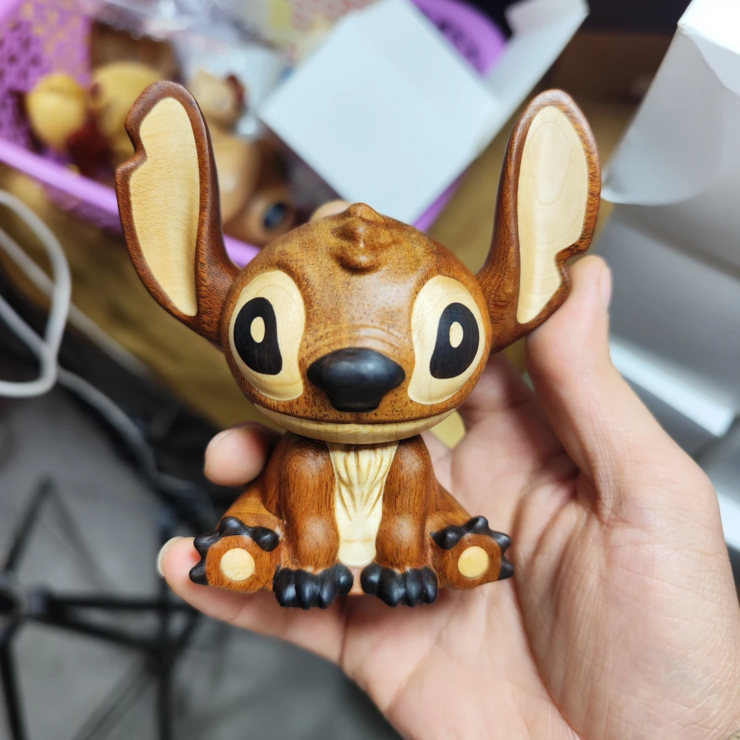 云朵家实木乌檀木史迪仔木质摆件