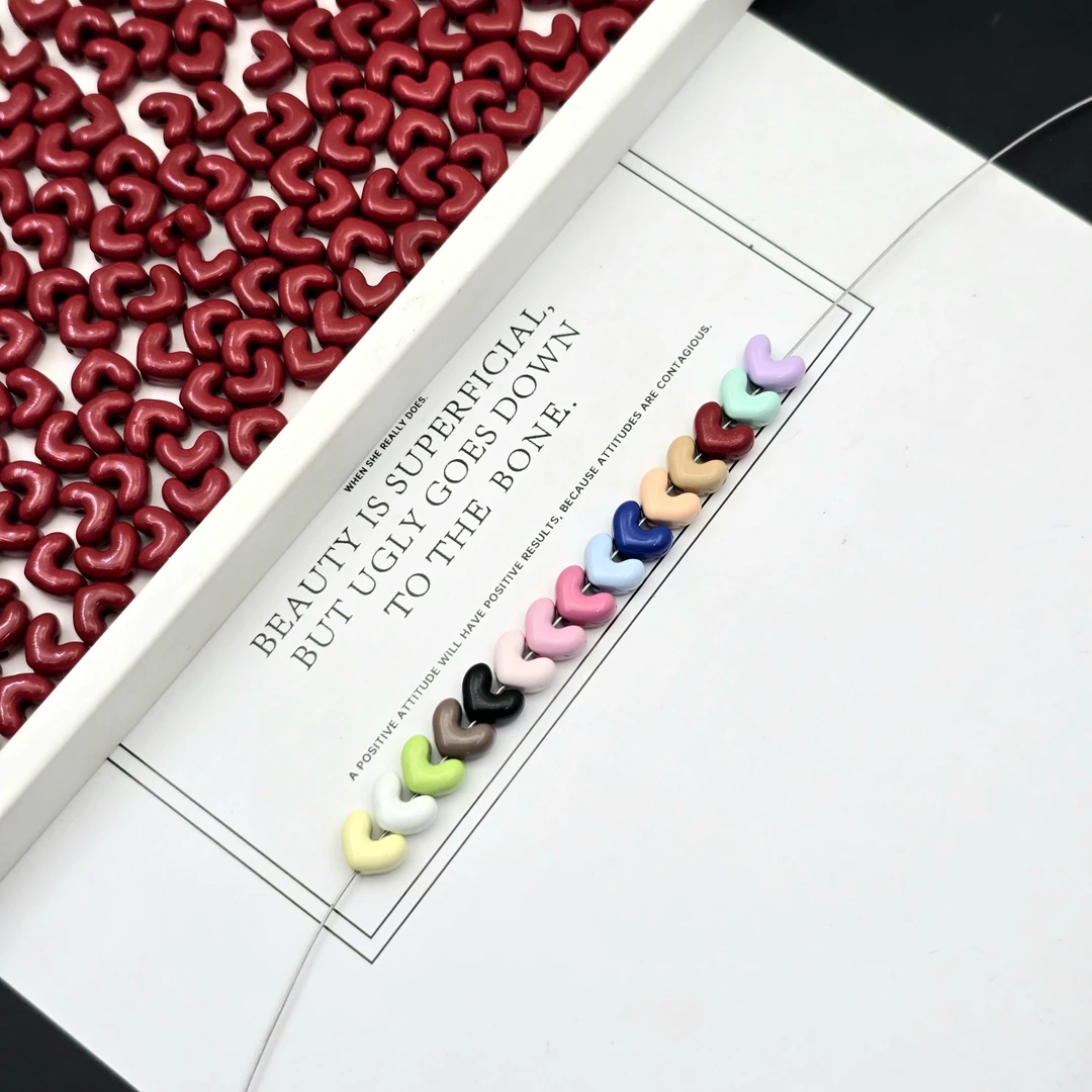 彩色合金~叠叠爱心~金属饰品串珠配件手机项链钥匙扣diy手工