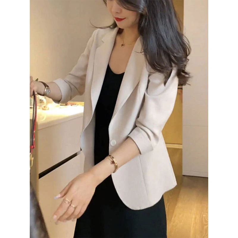 小个子西装外套女夏季2025年新款韩版职业薄款七分袖休闲西服上衣