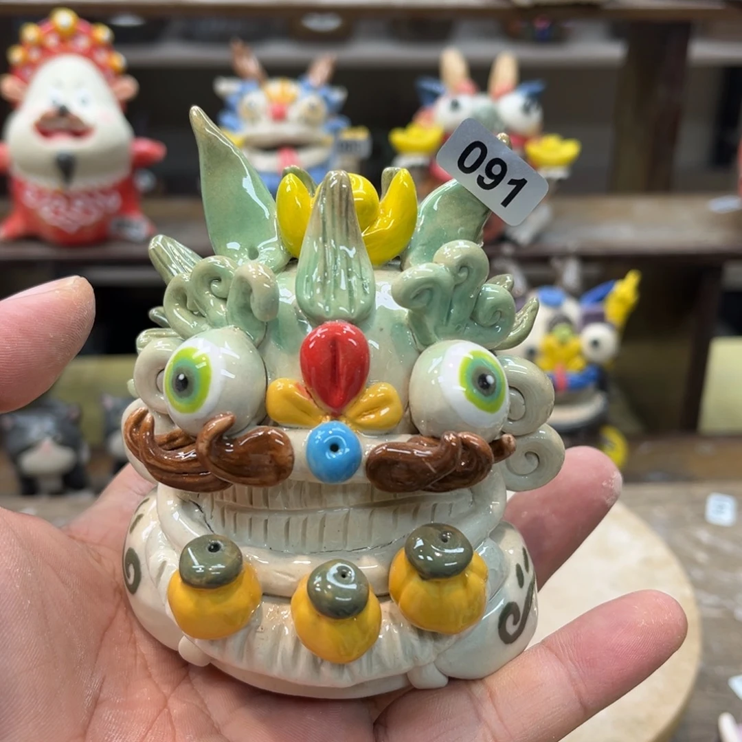 摆件纯手工抽象陶瓷摆件091