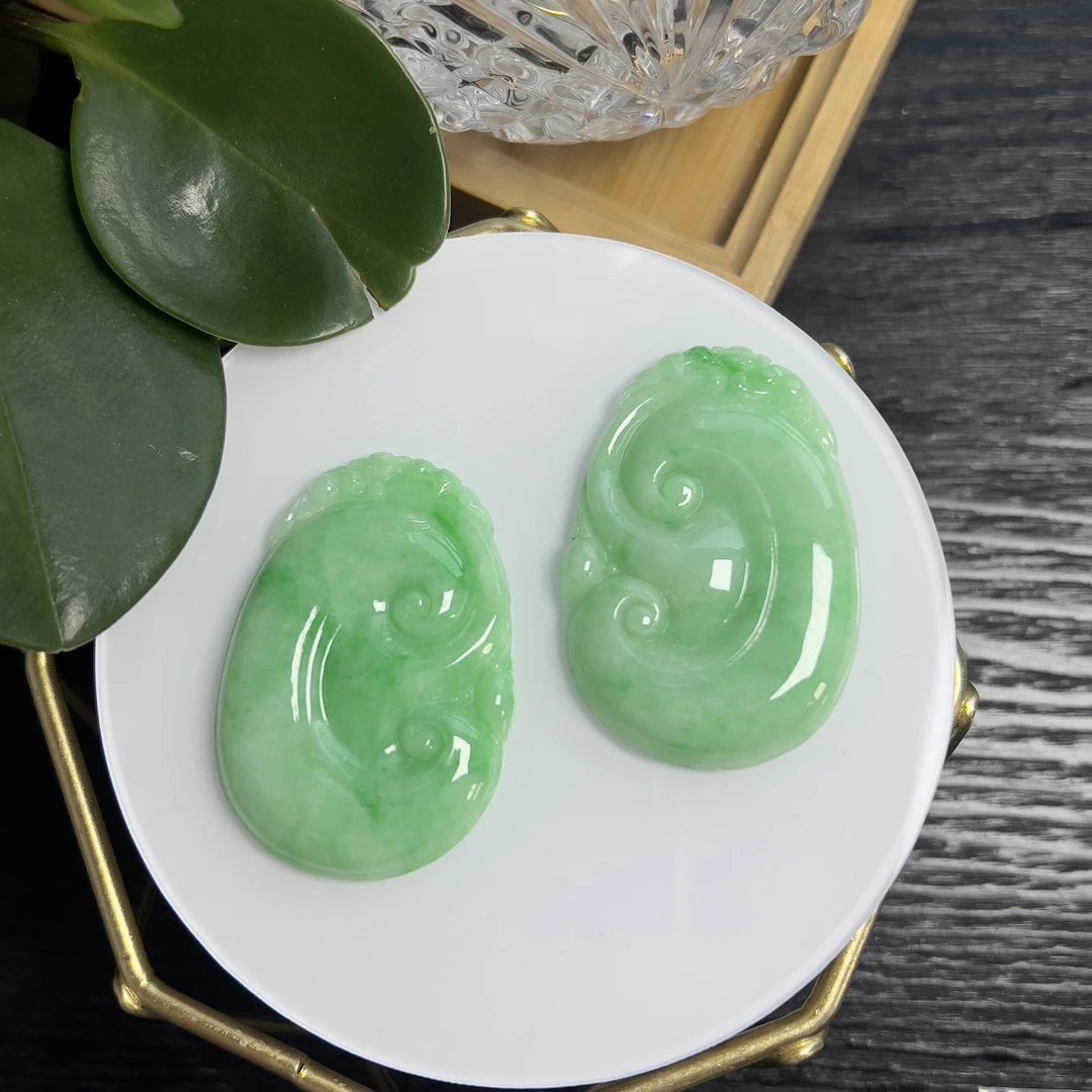 【芬姐珠宝】YM1077-1 如意 天然缅甸A货翡翠多样性发一