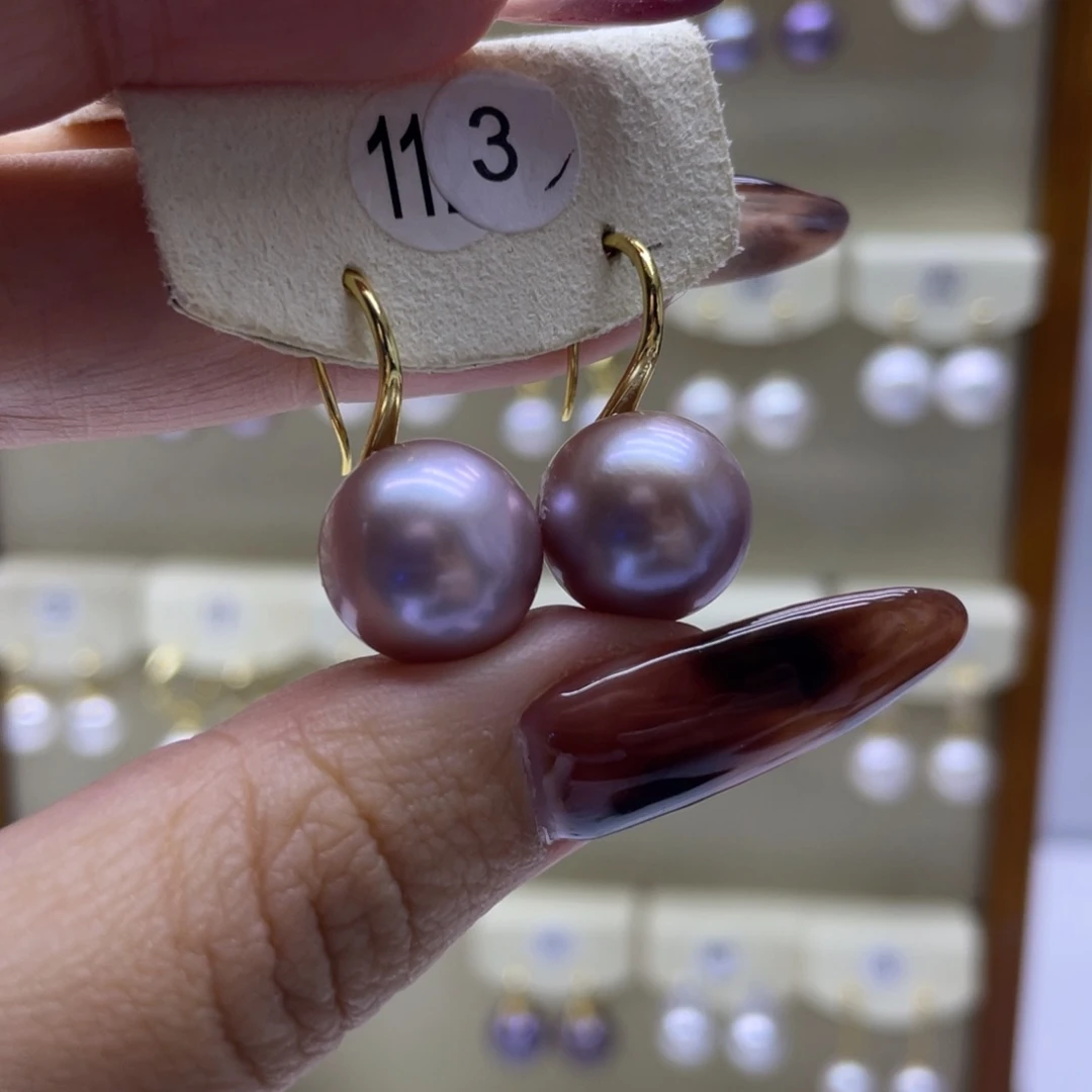 淡水珍珠耳饰银S925镶嵌