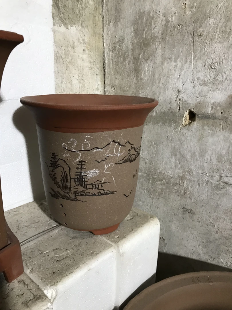 高兰花花盆灰色23.5口径花盆