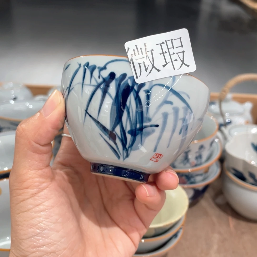 釉下彩纯手绘微瑕