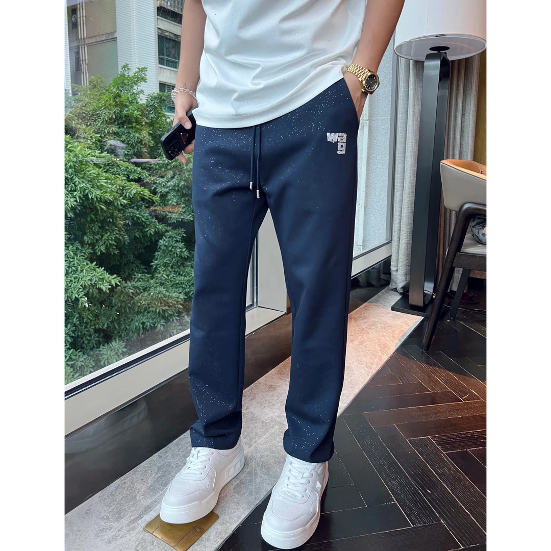 【WANG闪粉裤】25春夏薄款满天星液氨棉垂感舒适休闲长裤男士长裤