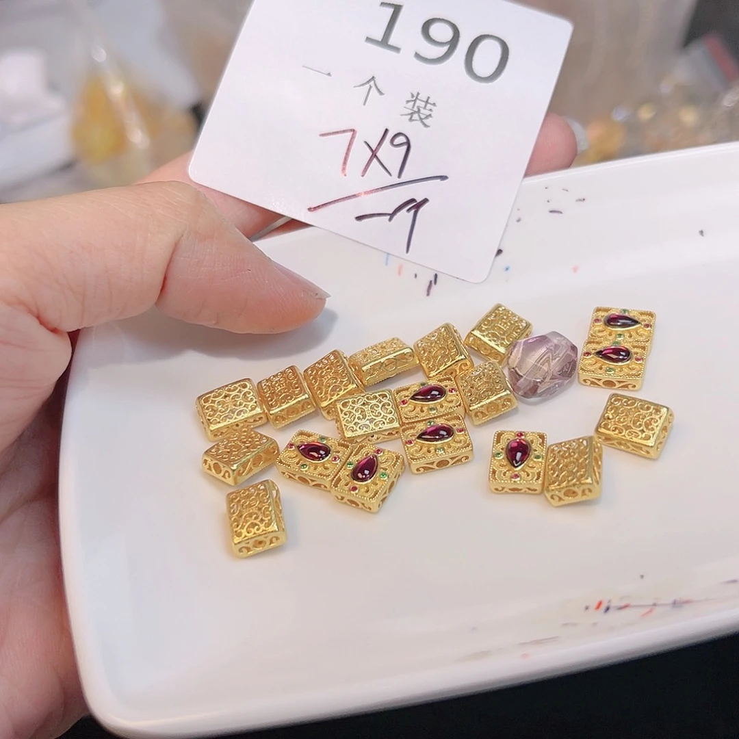 水晶珠宝半成品银S925镀金镶嵌190