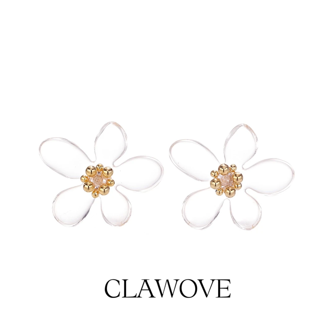 铜合金耳饰 CLAWOVE · 【金蕊琉璃】耳钉女轻奢小众高级感百搭耳饰
