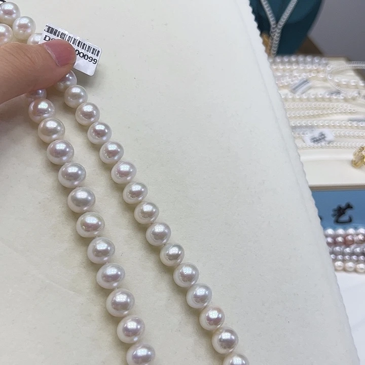 颈饰银S925镶嵌淡水珍珠➕10-11高品极光炫彩