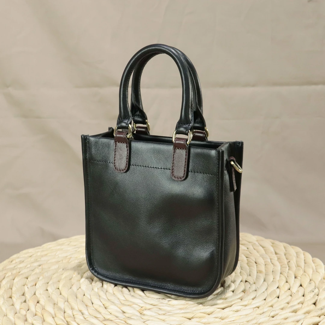 头层植鞣牛皮真皮女士单肩斜挎小戴妃包包