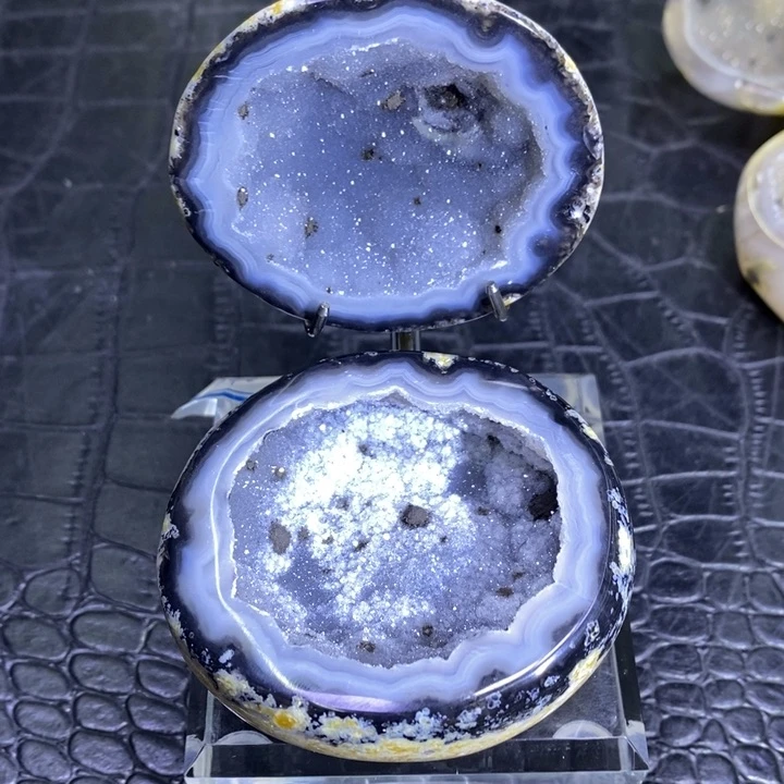 未镶嵌珠宝半成品紫晶蓝紫啵啵雪景盆