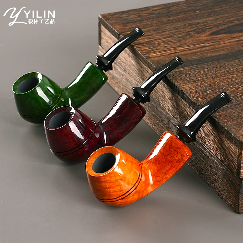 石楠木手工烟斗双腰线牛头器型 握感扎实饱满 帅气耐看