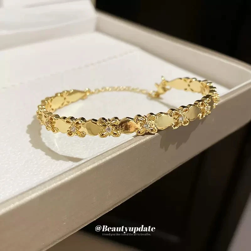 铜合金手镯 轻奢精致手镯女款高级感小众时尚简约手环手链手饰