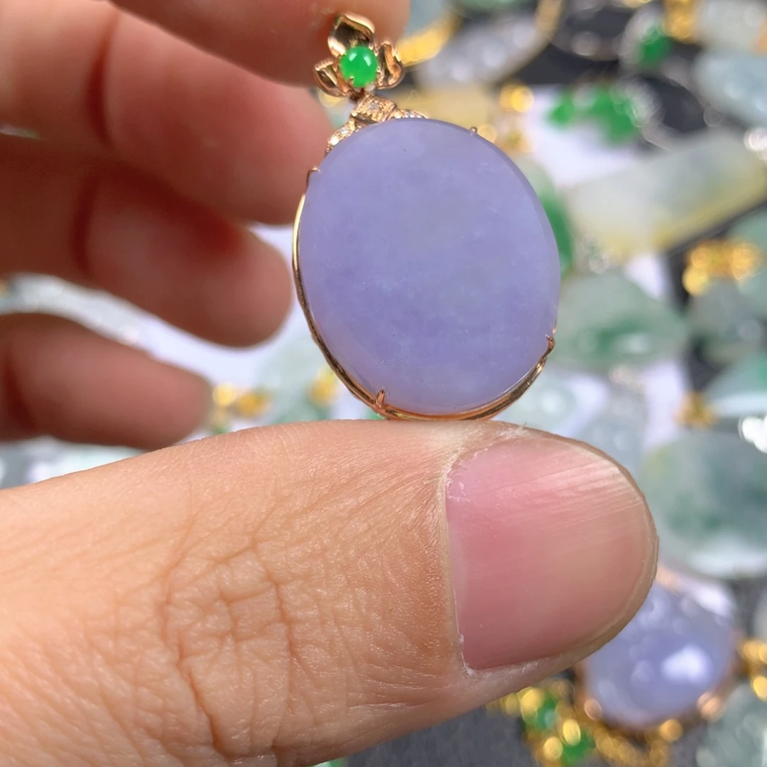 【闪购商品】翡翠颈饰18K金镶嵌金*灿翡翠