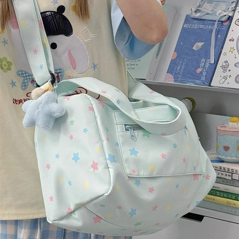 星星大容量手提健身包轻便运动短途旅行包学生上课通勤单肩斜挎包