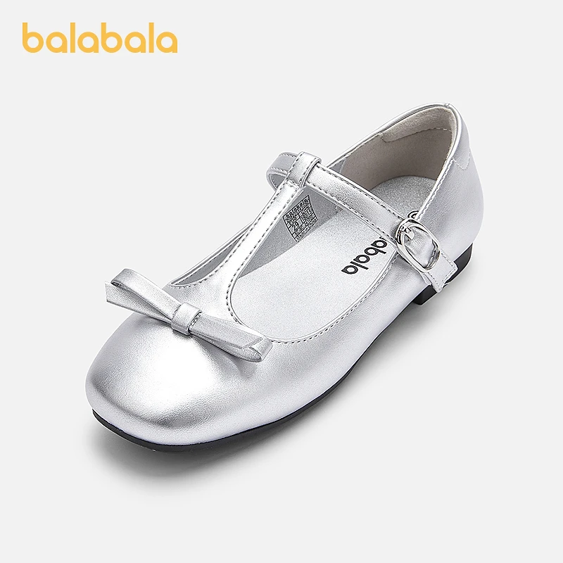巴拉巴拉童鞋儿童公主鞋女童凉鞋2025夏季新款法式小皮鞋玛丽珍鞋