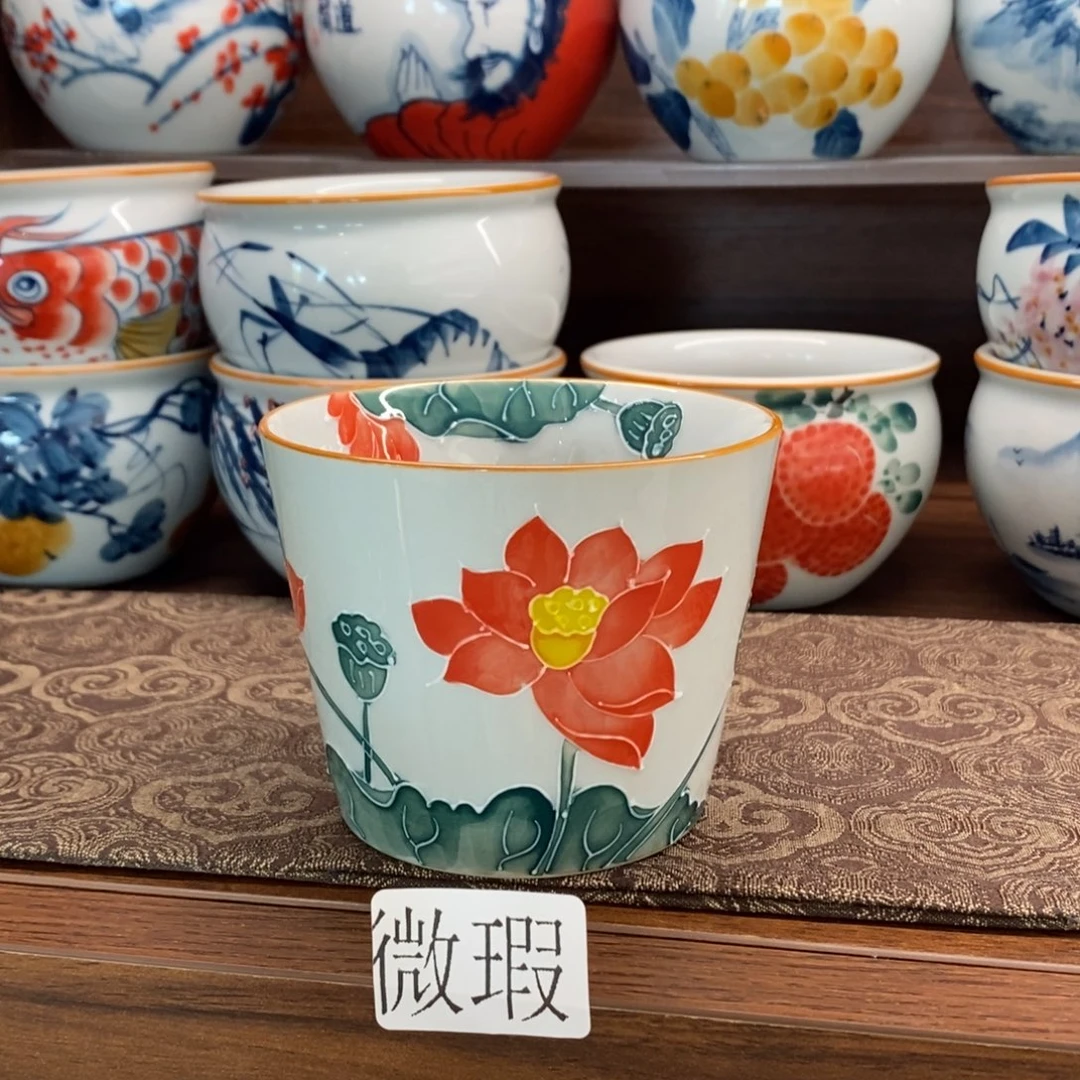 微瑕釉下彩纯手绘手工绘制