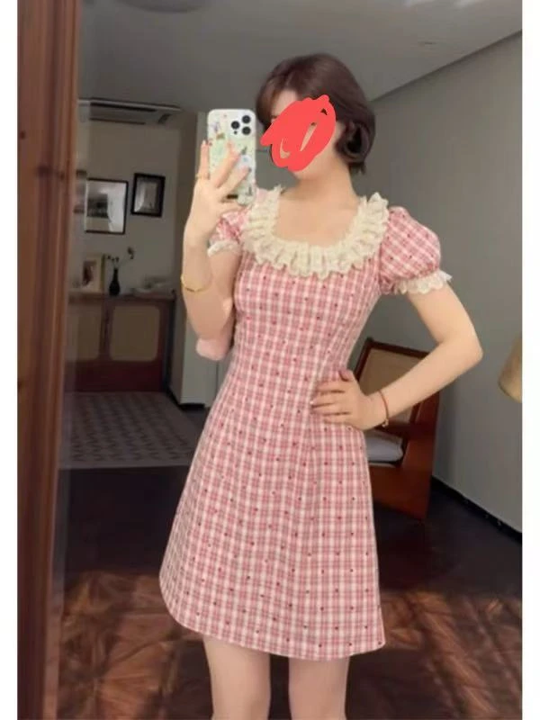 大码甜系穿搭长85033短85032连衣裙