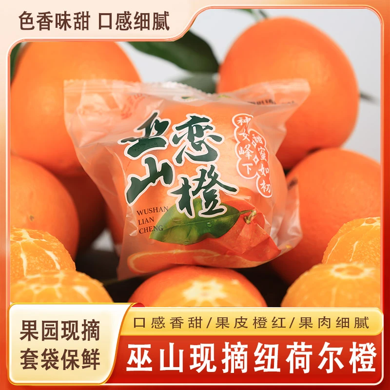 巫山纽荷尔脐橙产自重庆巫山橙子香甜多汁新鲜应季水果坏果包赔