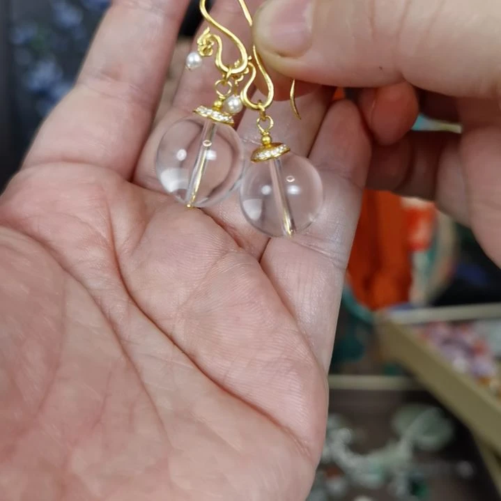 未镶嵌耳饰水晶耳环